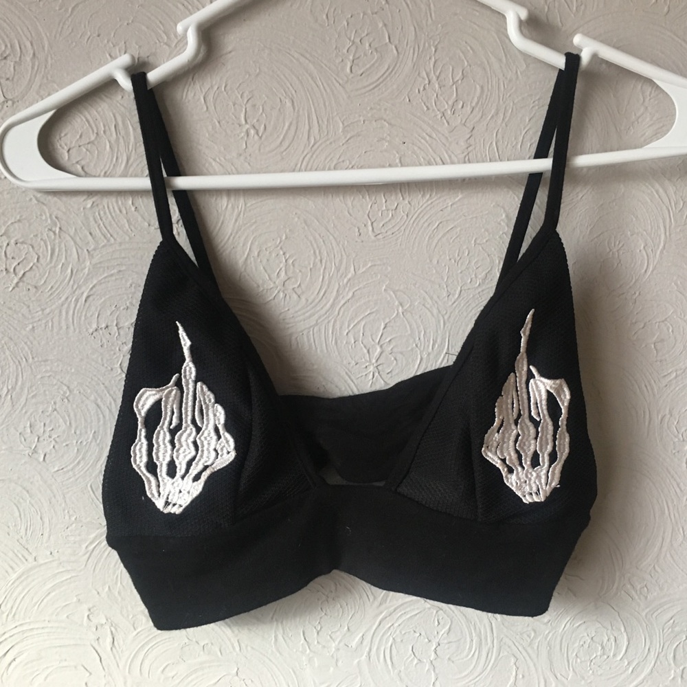 skeleton hands bra
